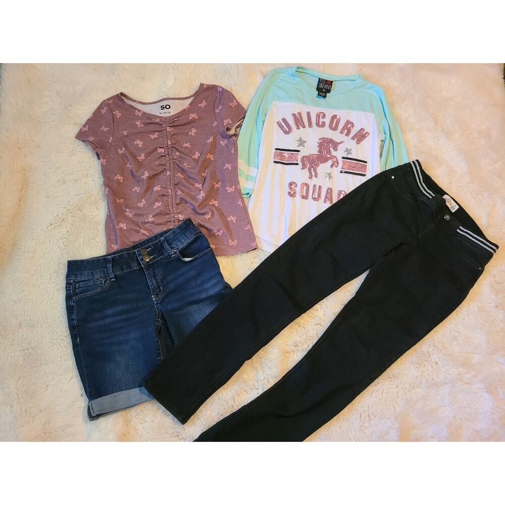 Girl's Size XL 14 Clothes LOT Of 4 Shirts, Shorts, Jeggings